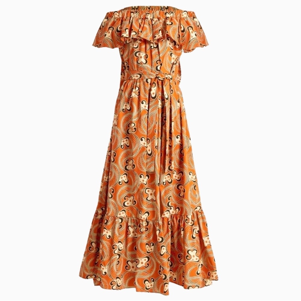 LA DoubleJ Mantero Cotton Maxi Dress M Italian Paisley Boho